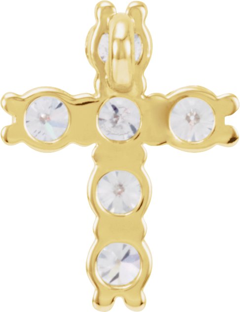 14K Gold Round Natural Diamond Cross Necklace or Pendant – up to 1 3/8 CTW - Yellow Gold - view 6