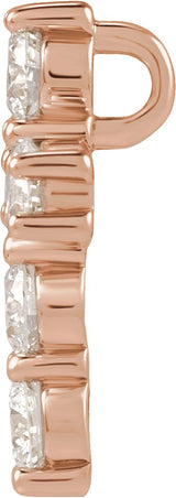 14K Gold Round Lab-Grown Diamond Cross Necklace or Pendant – up to 9/10 CTW - Rose Gold - view 4