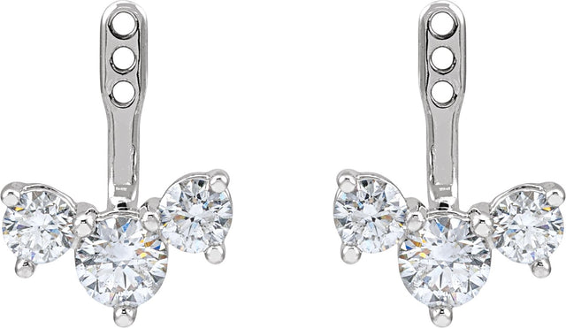 Platinum Lab-Grown Diamond Earring Jackets - view 2