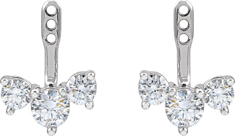 Platinum Natural Diamond Earring Jackets - view 2