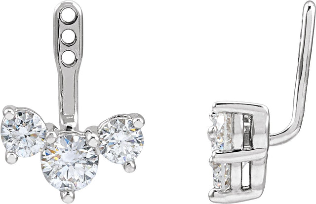 14K Gold Lab-Grown Diamond Earring Jackets - White Gold