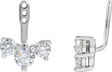 14K Gold Natural Diamond Earring Jackets - White Gold