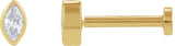 14K Gold Natural Diamond Marquise Bezel-Set Stud Earrings – 3.5x1.75mm - Yellow Gold