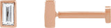 14K Gold Lab-Grown Diamond Straight Baguette Bezel-Set Stud Earrings – 3x1.5mm - Rose Gold