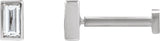 14K Gold Lab-Grown Diamond Straight Baguette Bezel-Set Stud Earrings – 3x1.5mm - White Gold
