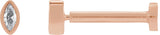 14K Gold Natural Diamond Marquise Bezel-Set Stud Earrings – 3.5x1.75mm - Rose Gold