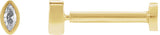 14K Gold Natural Diamond Marquise Bezel-Set Stud Earrings – 3.5x1.75mm - Yellow Gold