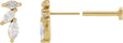 14K Gold Marquise Natural Diamond Accented Earrings - Yellow Gold