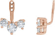 14K Gold Natural Diamond Earring Jackets - Rose Gold