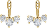 14K Gold Lab-Grown Diamond Earring Jackets - Yellow Gold - view 2