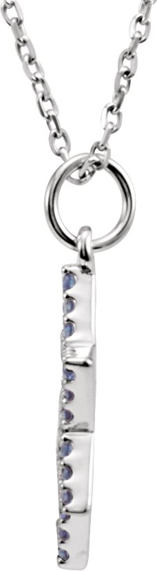14K Gold Round Natural Blue Sapphire Accented Star of David Necklace or Pendant - White Gold - view 2