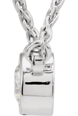 14K Gold Round Natural Diamond Bezel-Set Solitaire Necklace - view 2