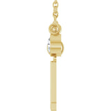 14K Gold Round Natural Diamond Accented Initial Necklace - Yellow Gold - view 3