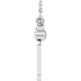 Platinum Round Lab-Grown Diamond Accented Initial Necklace - view 4