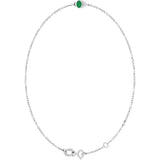 14K Gold Round Lab-Grown Emerald Bezel-Set Link Bracelet - White Gold - view 5