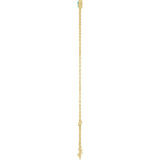 14K Gold Round Natural Aquamarine Bezel-Set Link Bracelet - Yellow Gold - view 6