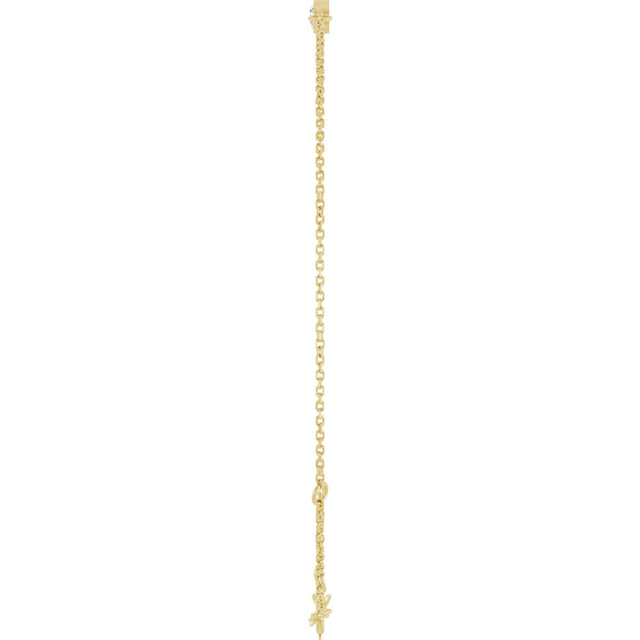 14K Gold Round Lab-Grown Diamond Bezel-Set Link Bracelet - Yellow Gold - view 6