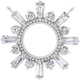 14K Gold Tapered Baguette Lab-Grown Diamond Accented Circle Necklace - White Gold