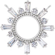 Platinum Tapered Baguette Lab-Grown Diamond Accented Circle Necklace