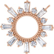 14K Gold Tapered Baguette Lab-Grown Diamond Accented Circle Necklace - Rose Gold