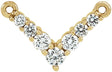 14K Gold Round Lab-Grown Diamond V Necklace - Yellow Gold