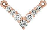 14K Gold Round Lab-Grown Diamond V Necklace - Rose Gold