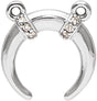 14K Gold Accented Crescent Necklace - White Gold