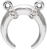 Platinum Accented Crescent Necklace
