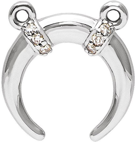 Platinum Accented Crescent Necklace