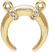 14K Gold Accented Crescent Necklace - Yellow Gold