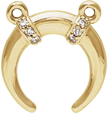 14K Gold Accented Crescent Necklace - Yellow Gold