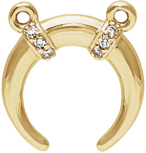 14K Gold Accented Crescent Necklace - Yellow Gold