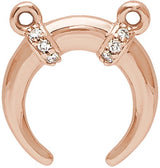 14K Gold Accented Crescent Necklace - Rose Gold