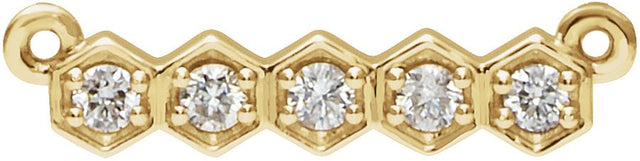 14K Gold Round Lab-Grown Diamond Five-Stone Bar Necklace - Yellow Gold