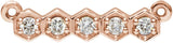 14K Gold Round Natural Diamond Five-Stone Bar Necklace - Rose Gold
