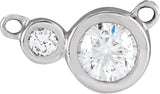 14K Gold Round Natural Diamond Accented Bezel-Set Necklace - White Gold