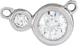 Platinum Round Lab-Grown Diamond Accented Bezel-Set Necklace