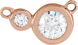14K Gold Round Lab-Grown Diamond Accented Bezel-Set Necklace - Rose Gold