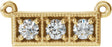 14K Gold Round Lab-Grown Diamond Three-Stone Bar Necklace - Yellow Gold