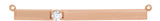 14K Gold Round Natural Diamond Engravable Accented Bar Necklace - Rose Gold