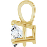14K Gold Round Lab-Grown Diamond Solitaire Necklace or Pendant - Yellow Gold - view 3