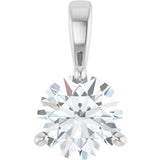 Platinum Round Lab-Grown Diamond Solitaire Necklace or Pendant