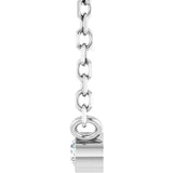 Platinum Round Natural Diamond Bezel-Set Solitaire Necklace - view 3