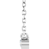 Platinum Round Natural Diamond Bezel-Set Solitaire Necklace - view 3