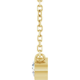 14K Gold Round Natural Diamond Bezel-Set Solitaire Necklace – up to 0.015 CTW - Yellow Gold - view 3