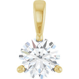 14K Gold Round Lab-Grown Diamond Solitaire Necklace or Pendant - Yellow Gold