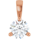14K Gold Round Lab-Grown Diamond Solitaire Necklace or Pendant - Rose Gold