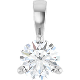 14K Gold Round Lab-Grown Diamond Solitaire Necklace or Pendant - White Gold