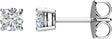 Platinum Natural Diamond Round 4-Prong Stud Earrings