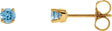 14K Gold Natural Swiss Blue Topaz Round 4-Prong Youth Birthstone Stud Earrings